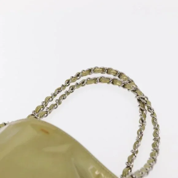 CHANEL COCO Mark Chain Shoulder Bag Patent leather Gold CC Auth 152287 - Picture 9 of 16